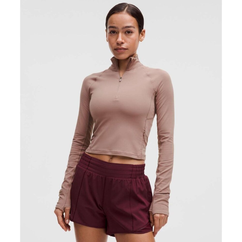 Lululemon Its Rulu Run Cropped Half Zip Twilight Rose Size S